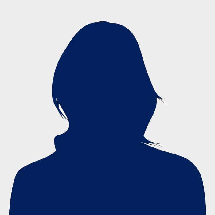 Silhouette of a woman, navy blue, isolated on white.