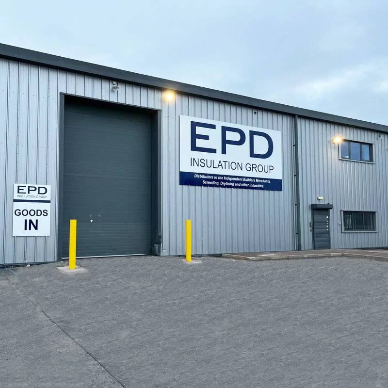 EPD Insulation Group warehouse exterior with signage.