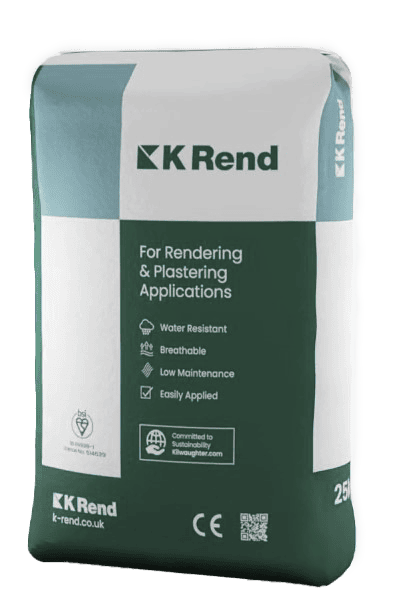 K Rend plastering bag for rendering applications