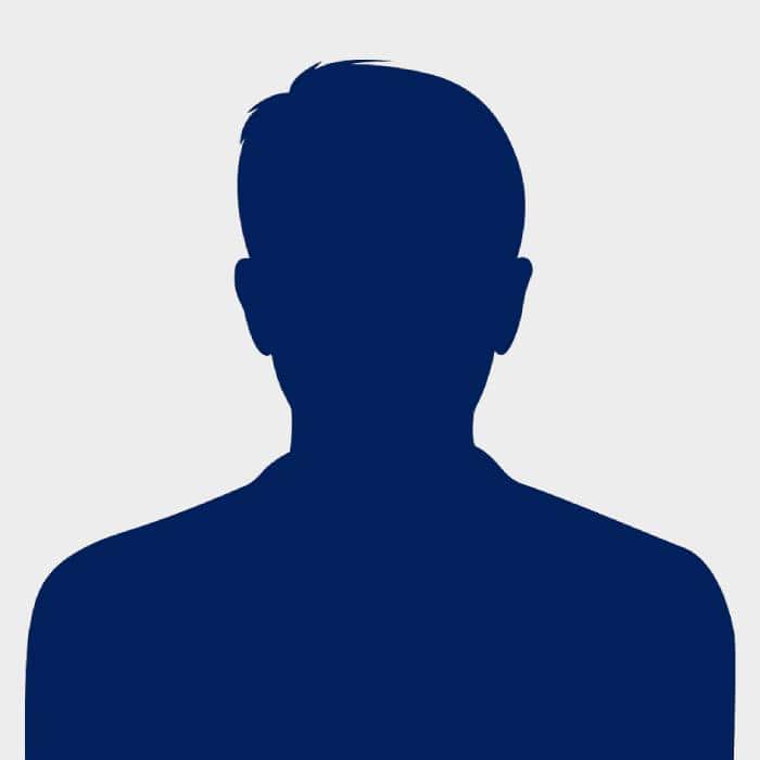Silhouette of a man's profile in blue tone