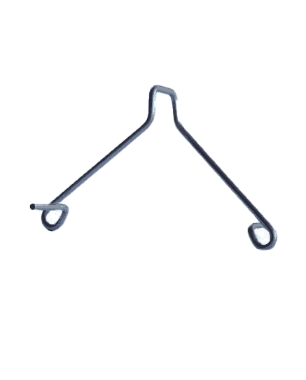 Metal clothes hanger on blue background