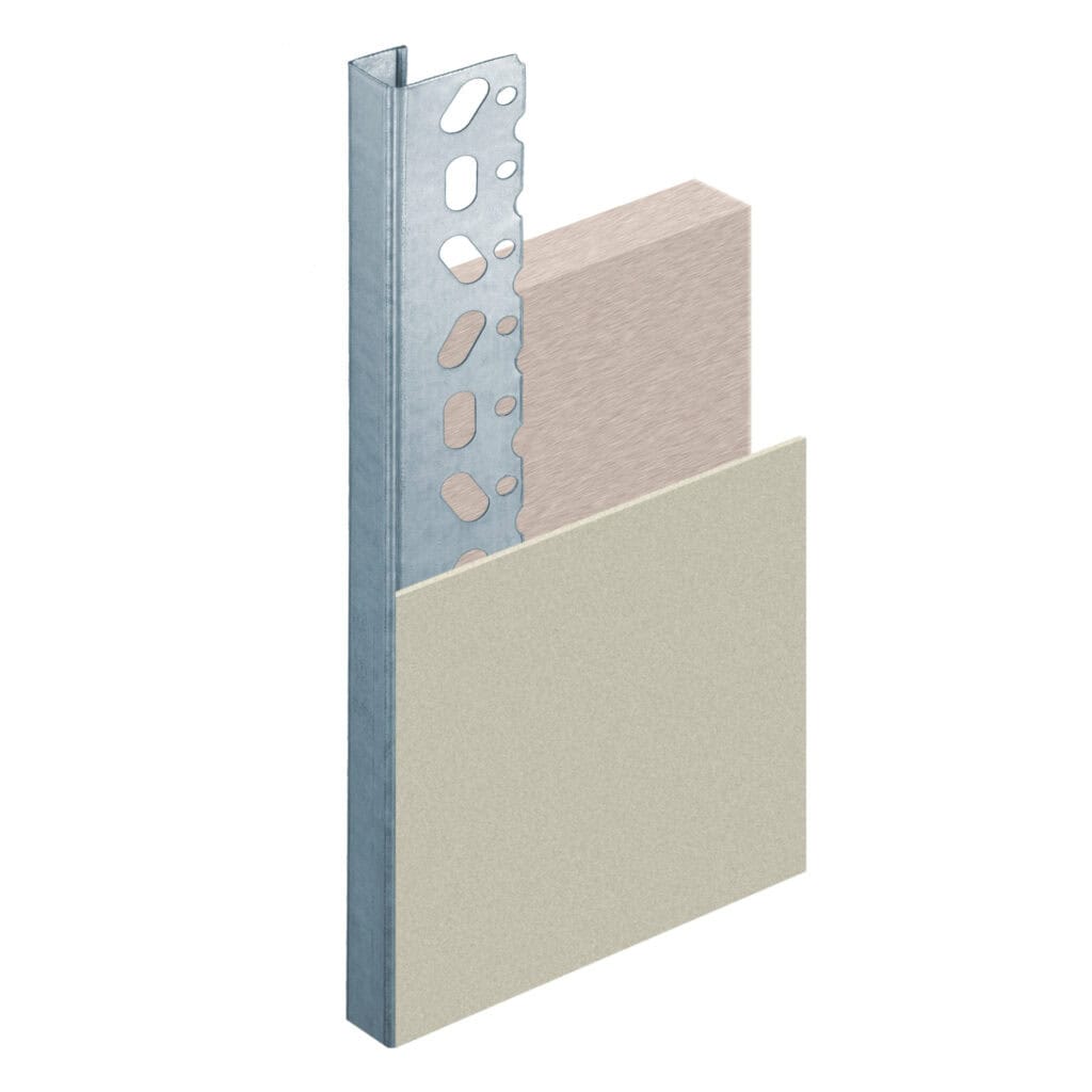 Sectional view of wall construction materials