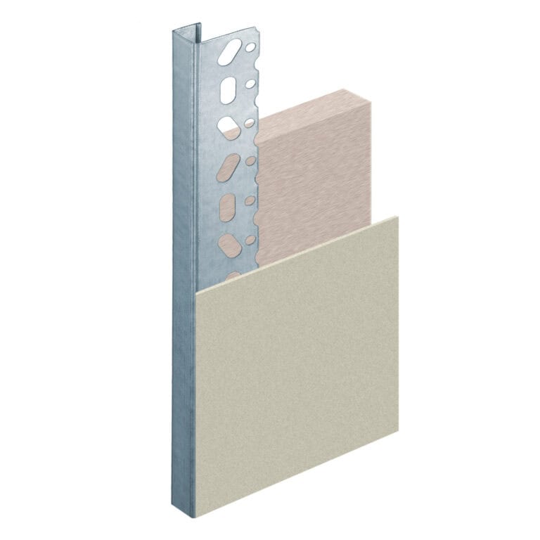 Sectional view of wall construction materials