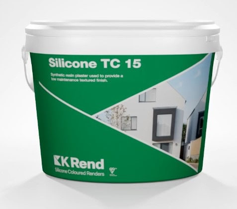 K Rend Silicone TC 15 plaster bucket with house image