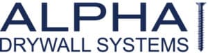 Alpha Drywall Systems logo with screw graphic