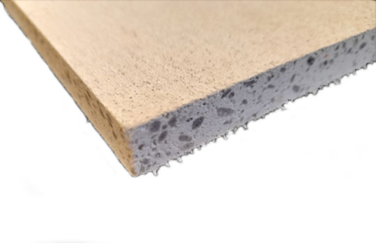 Close-up of composite wood board edge