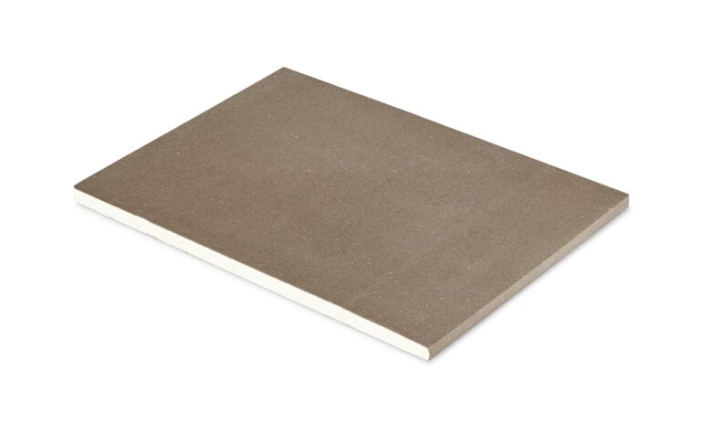 Sand-coated concrete slab on white background